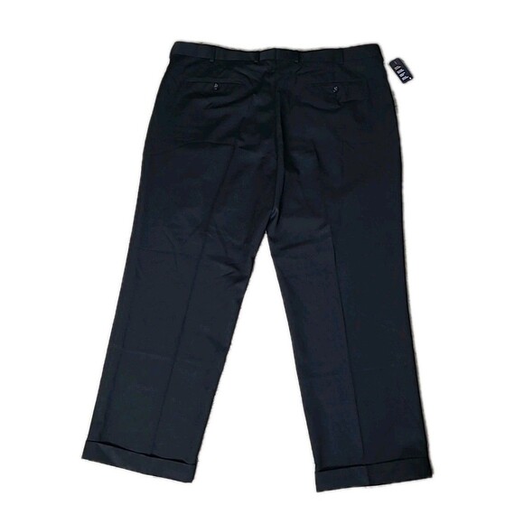 NWT Stafford Dress Pants Mens 44x30 Black Claasic Fit Wool Blend Travel Trousers - Picture 2 of 7